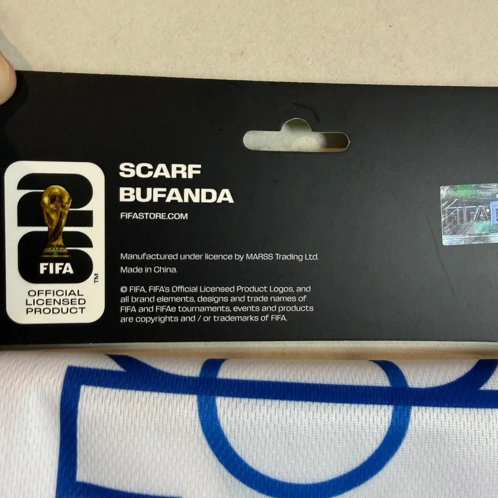 FIFA World Cup 2026 USA Scarf Official White Blue Red Unisex 26